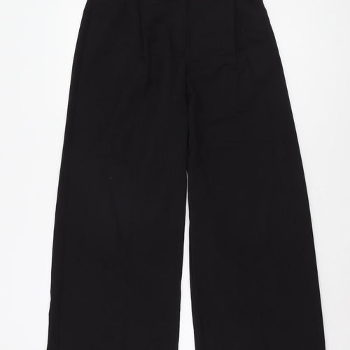 River Island Women's Black Wide-Leg Belted Trousers Size 12