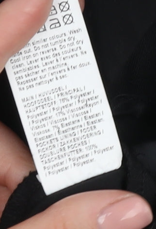 River Island Women's Black Wide-Leg Belted Trousers Size 12