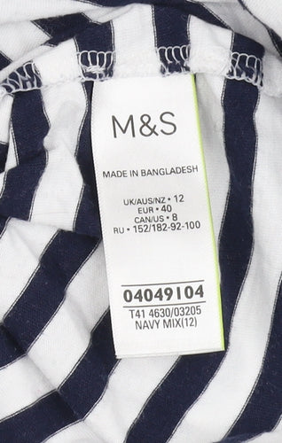 Marks and Spencer Women's Striped Ringer T-Shirt Size 12