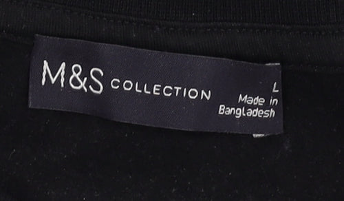 Marks and Spencer Women’s Black Striped Pullover - L