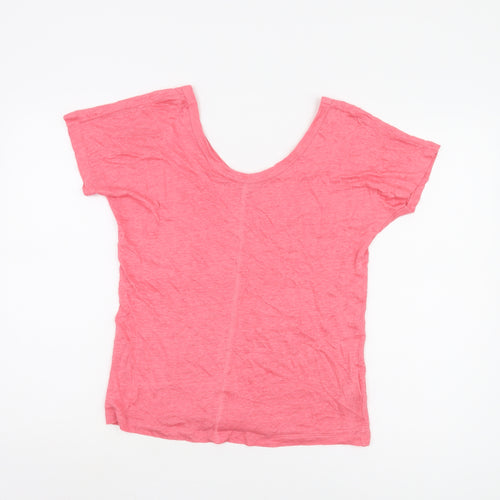 Part Two Women's XS Pink Linen Relaxed Fit T-Shirt