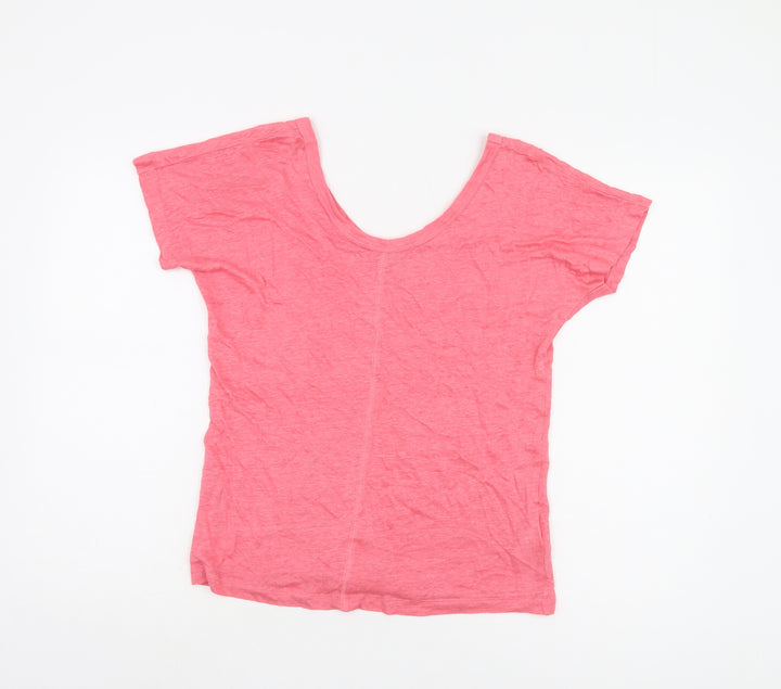 Part Two Women's XS Pink Linen Relaxed Fit T-Shirt