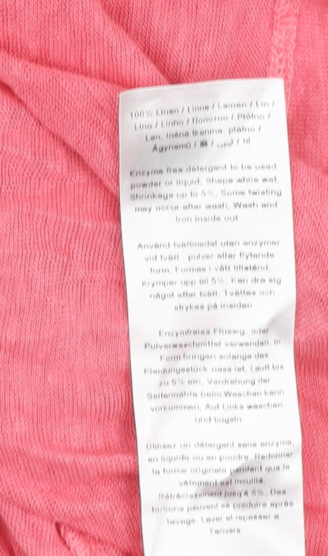 Part Two Women's XS Pink Linen Relaxed Fit T-Shirt