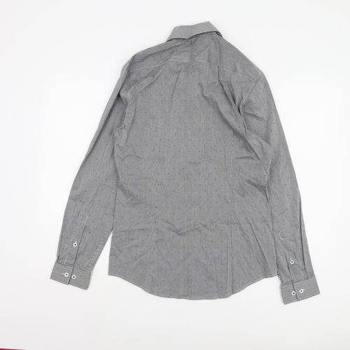 H&M Men's Grey Check Button-Up Shirt, Size S