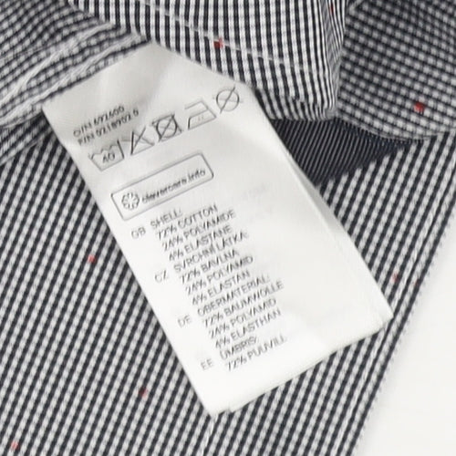 H&M Men's Grey Check Button-Up Shirt, Size S