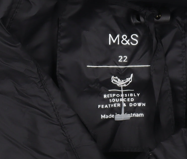 Marks and Spencer Women's Black Puffer Waistcoat Size 22