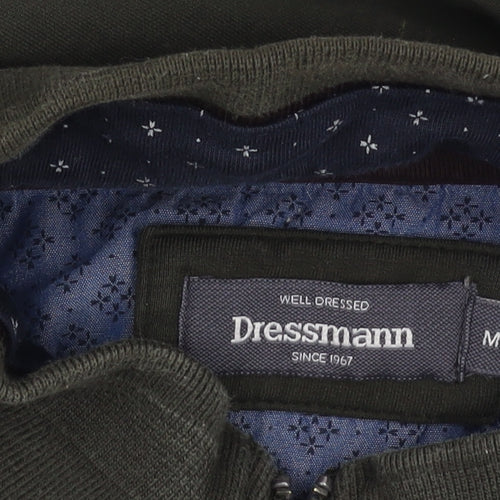 Dressmann Men's Green 1/4 Zip Sweatshirt - Medium