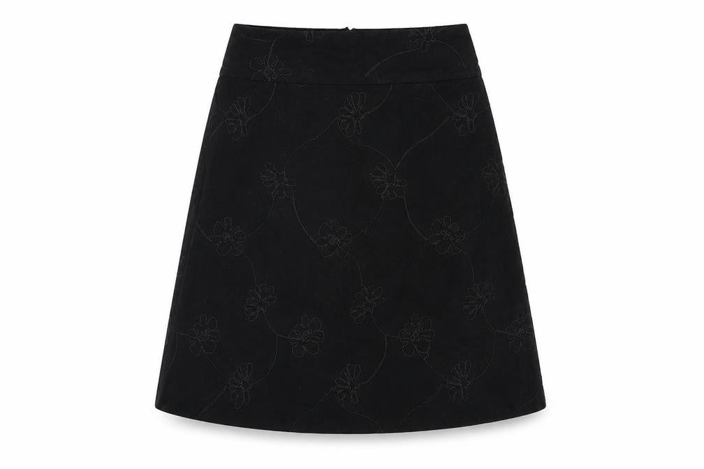 Front view of St. Bernard Women's Black A-Line Skirt, size 12