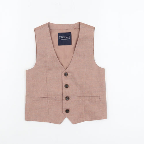 Next Boys Brown Waistcoat Suit 3-4 Years Belted