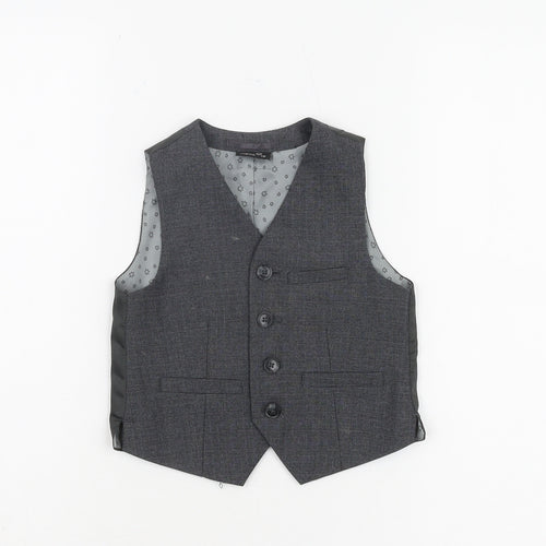 Next Boys Grey Formal Waistcoat 3 Years Polyester Viscose