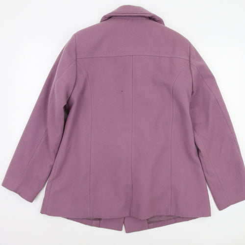 Damart Women's Purple Overcoat Size 14 - Classic & Stylish