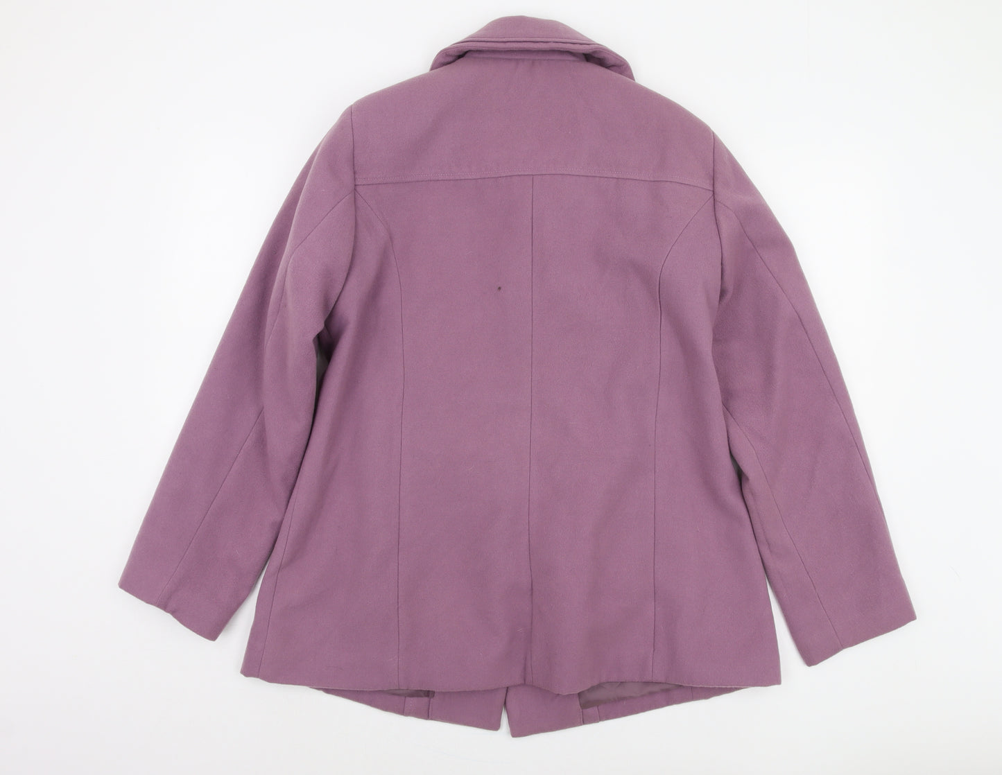 Damart Women's Purple Overcoat Size 14 - Classic & Stylish