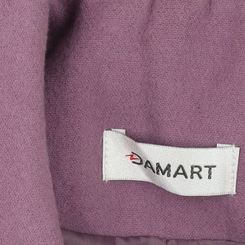 Damart Women's Purple Overcoat Size 14 - Classic & Stylish