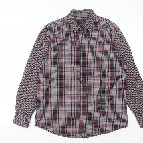 Farah Jeans Men's Plaid Long Sleeve Shirt - Large