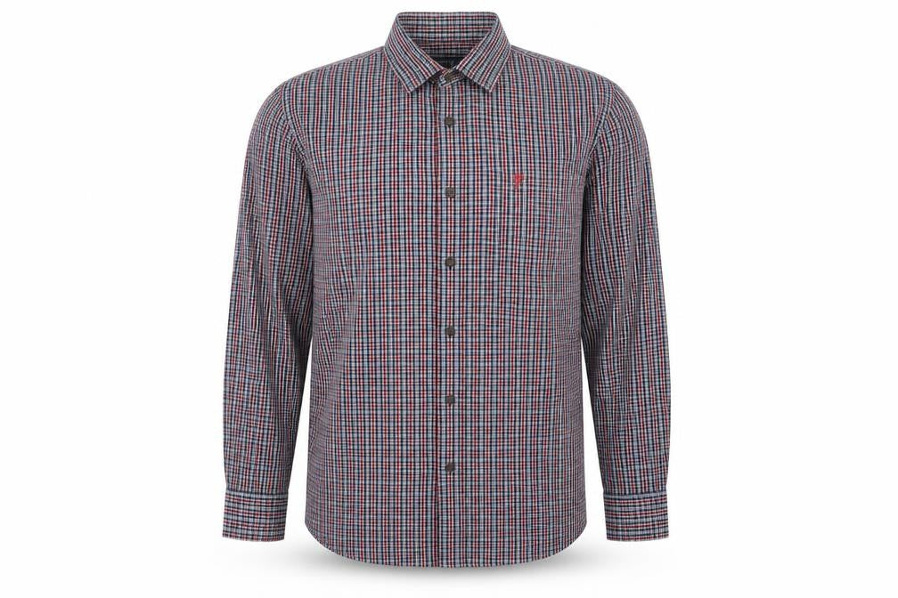 Farah Jeans Men's Plaid Long Sleeve Shirt - Large