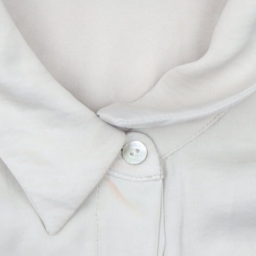Zara Women's Beige Button-Up Shirt, Size S, Collared, Casual
