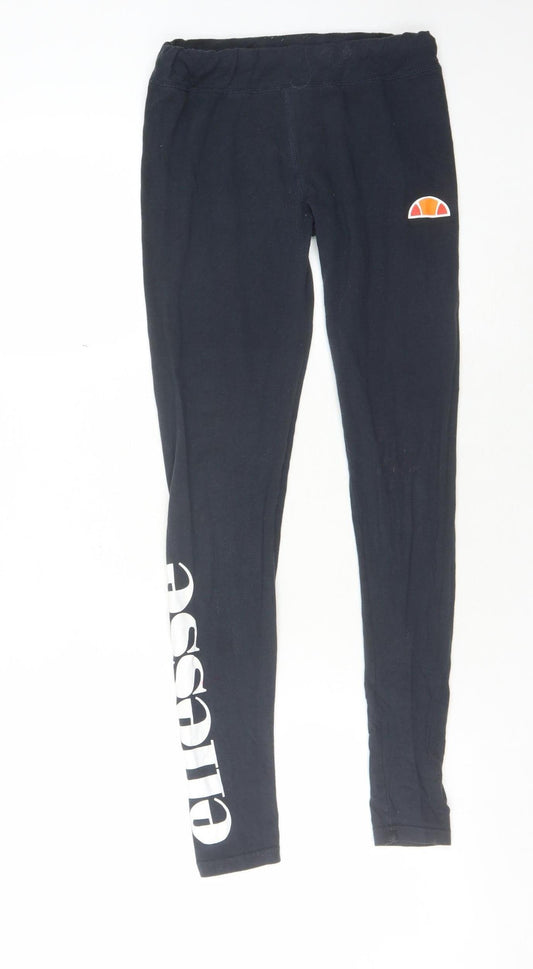 Ellesse Women's Black Logo Leggings UK 8 Athleisure