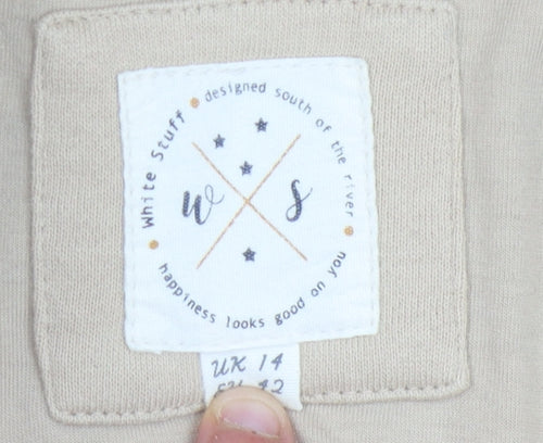 White Stuff Women's Beige Size 14 Fleece Jacket