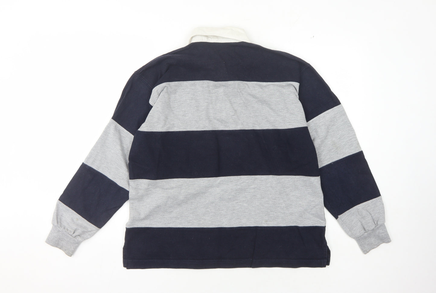 Disneyland Paris Men's Grey Striped Polo S/M