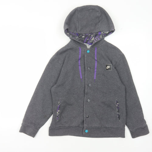 Nike Girls Grey M Hoodie with Logo Accents
