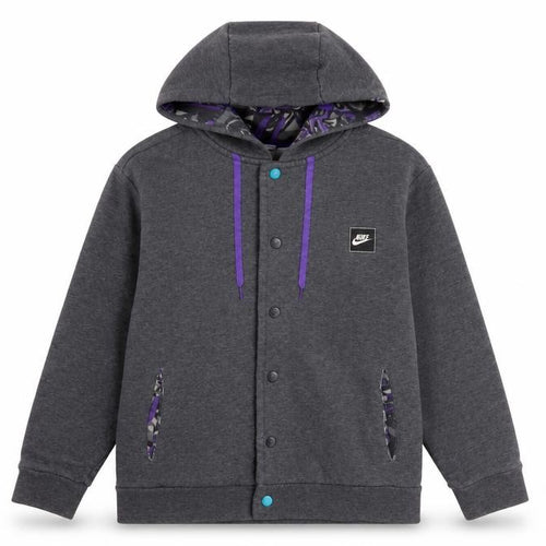 Nike Girls Grey M Hoodie with Logo Accents