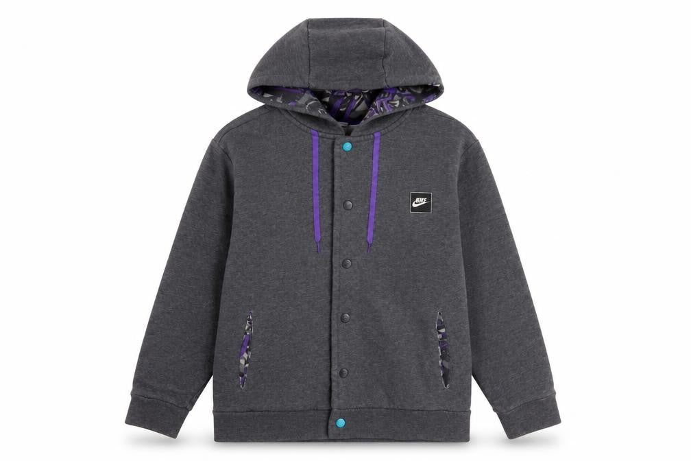 Nike Girls Grey M Hoodie with Logo Accents