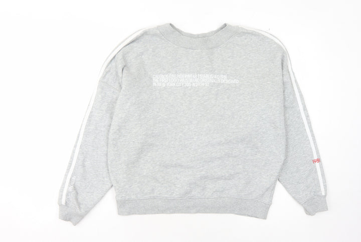 Calvin Klein Women's Grey Sweatshirt XS - Logo Pullover