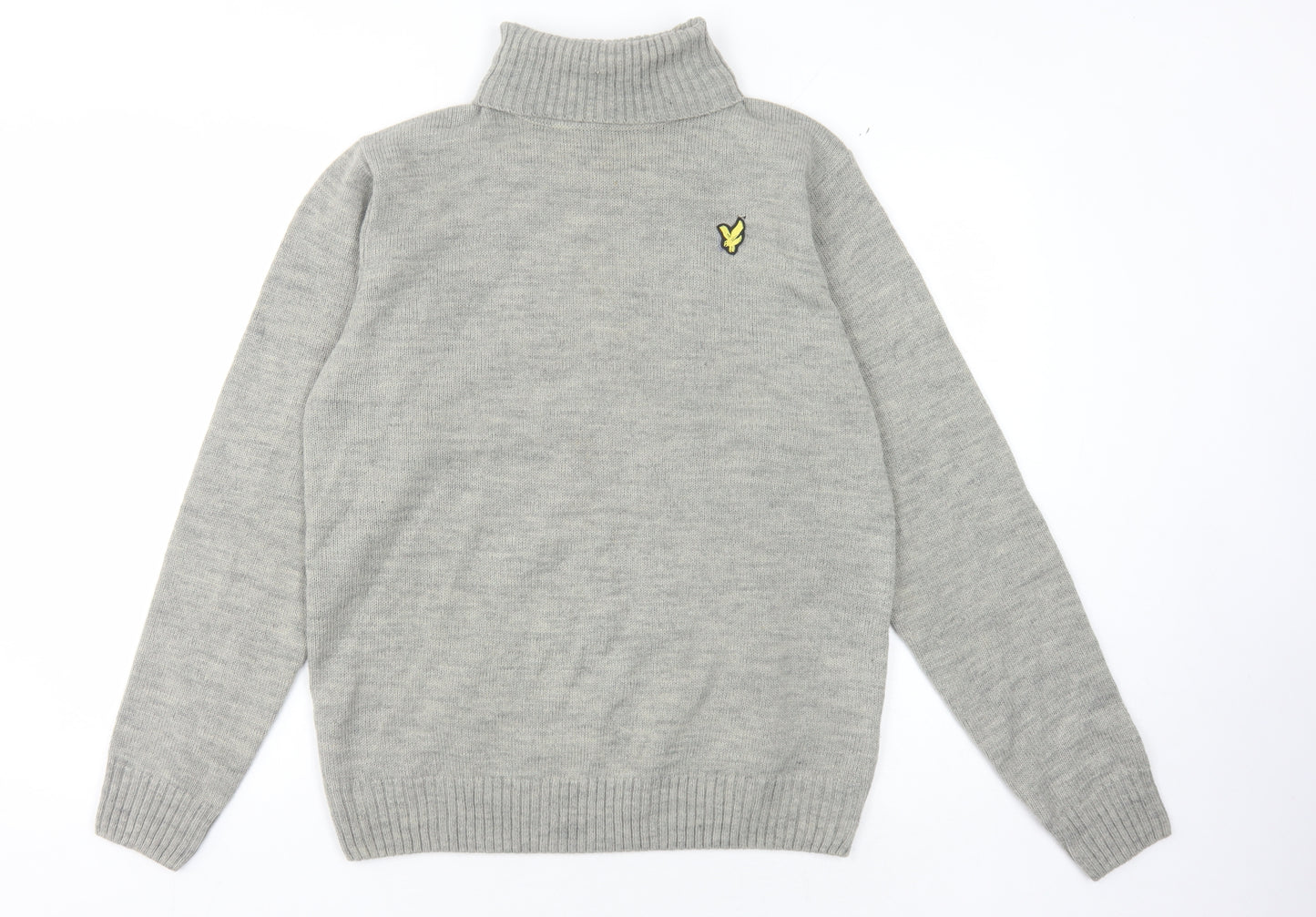 Lyle & Scott Men's Grey High Neck Jumper - Size L