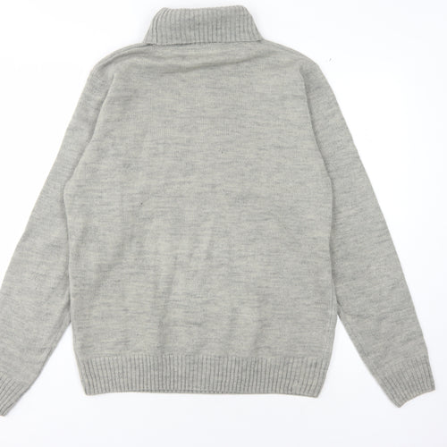 Lyle & Scott Men's Grey High Neck Jumper - Size L