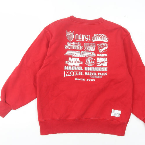 Marvel Unisex Red Graphic Print Sweatshirt Size S