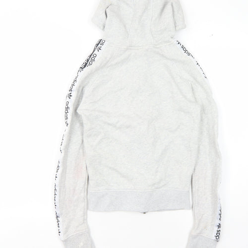 Adidas Women's Grey Full Zip Hoodie - Size 8