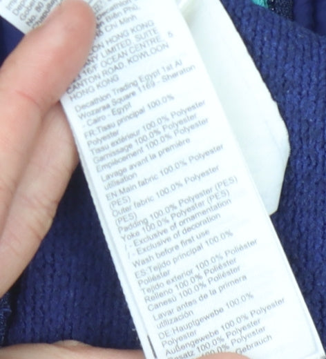 Decathlon Men's Blue Hooded Jacket, Size M, Hiking