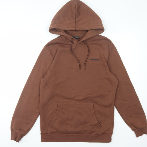 bekkin Men's Brown Pullover Hoodie, M, Regular Fit