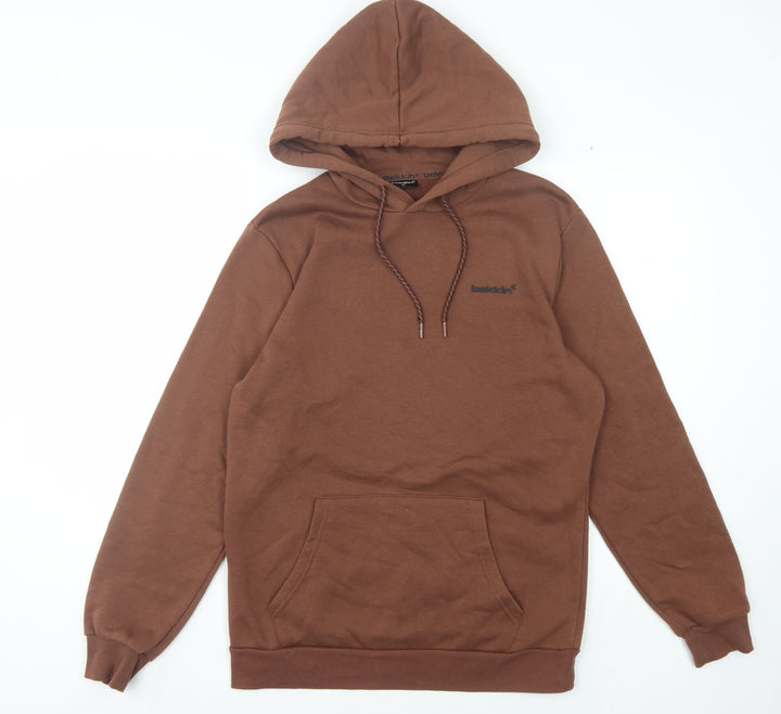 bekkin Men's Brown Pullover Hoodie, M, Regular Fit