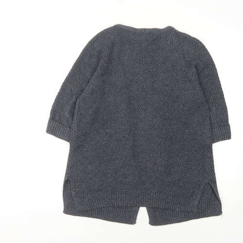 Fat Face Women's Blue Open Front Cardigan, Size S, Chunky Knit