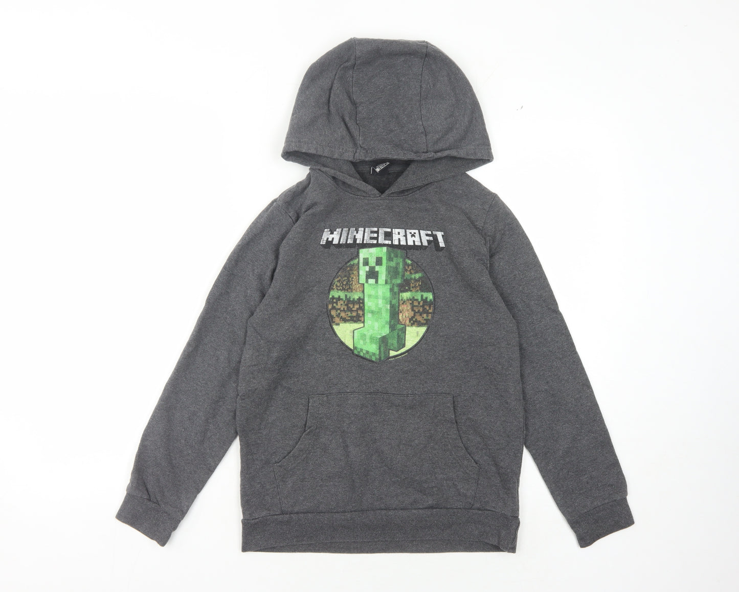 Jinx Boys Grey Minecraft Hoodie 10-11 Years Pullover Graphic