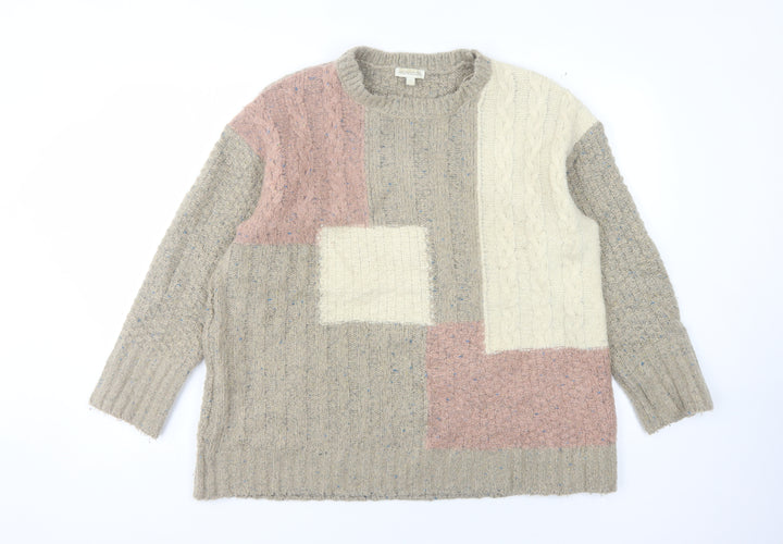 Monsoon Women's Multicoloured Cable-Knit Jumper L