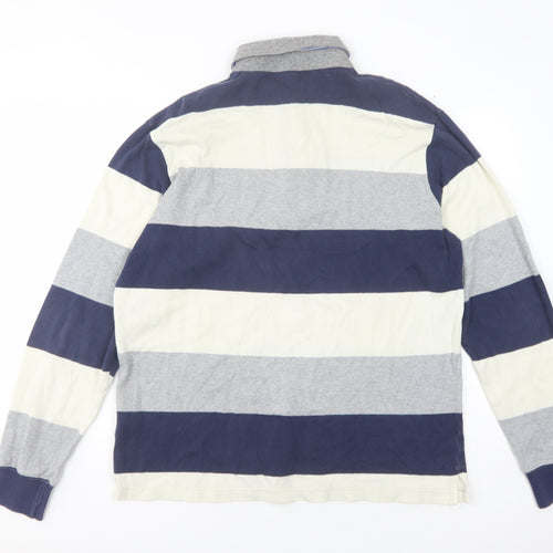 GANT Men's Multicoloured Striped Polo Shirt, Size L