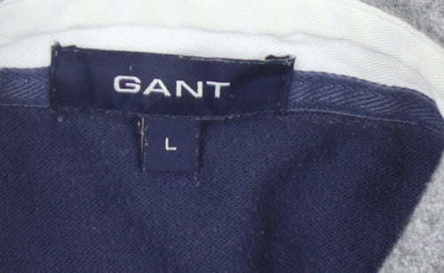 GANT Men's Multicoloured Striped Polo Shirt, Size L
