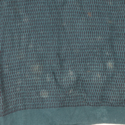 Ted Baker Men’s Blue Wool Cotton Pullover, L, V-Neck