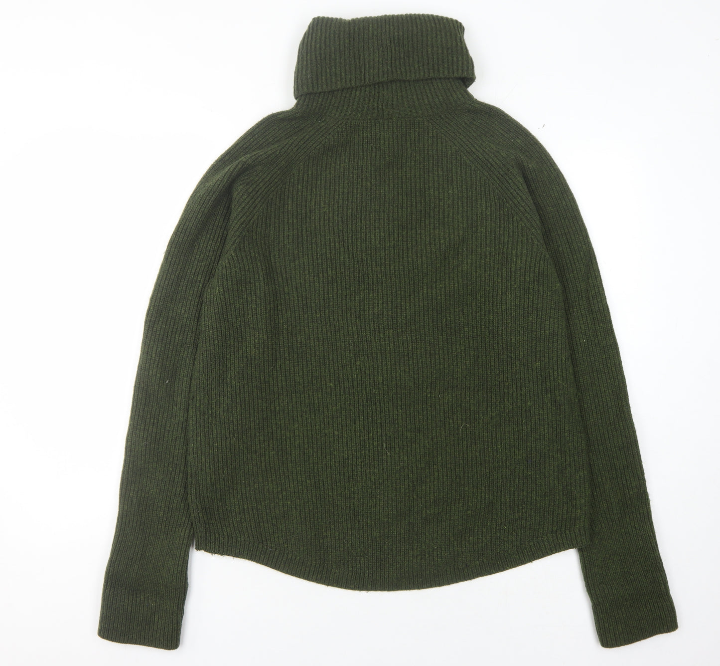 Arket Women's Green Roll Neck Wool Blend Jumper Size 10