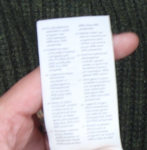 Arket Women's Green Roll Neck Wool Blend Jumper Size 10