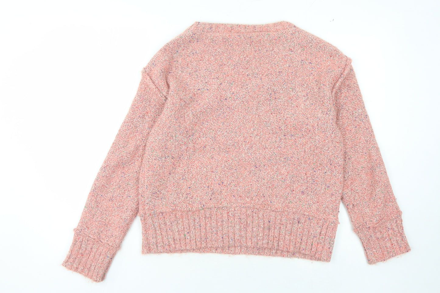 White Stuff Women's Pink V-Neck Pullover Jumper, Size 10