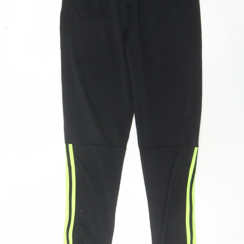 Adidas Boys Black Jogger Trousers with Side Stripe, Size 14