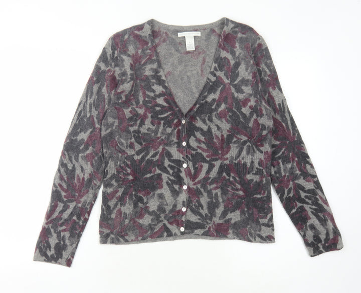 Sarah Spencer Women's Grey Floral Cardigan, Size L