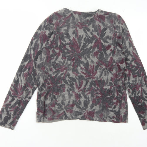Sarah Spencer Women's Grey Floral Cardigan, Size L