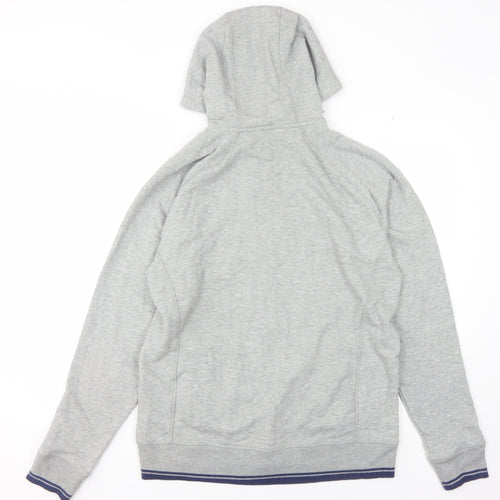 ASICS Men's Grey Full Zip Hoodie L, Logo, Pockets