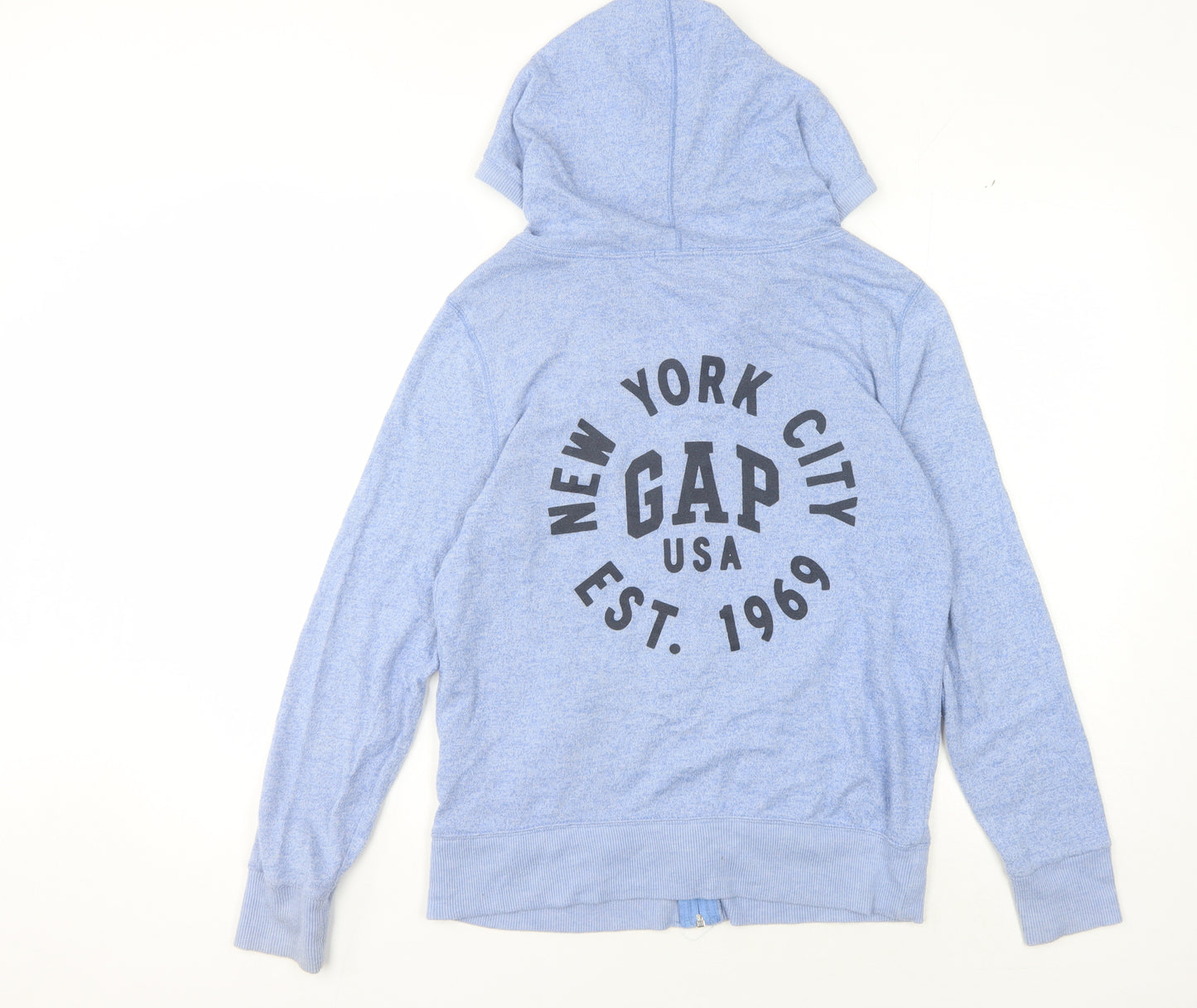 Gap Unisex Medium Blue Full Zip Hoodie with Logo