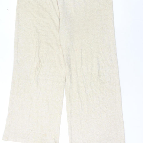 Lipsy Women's Beige Wide-Leg Trousers Size 14
