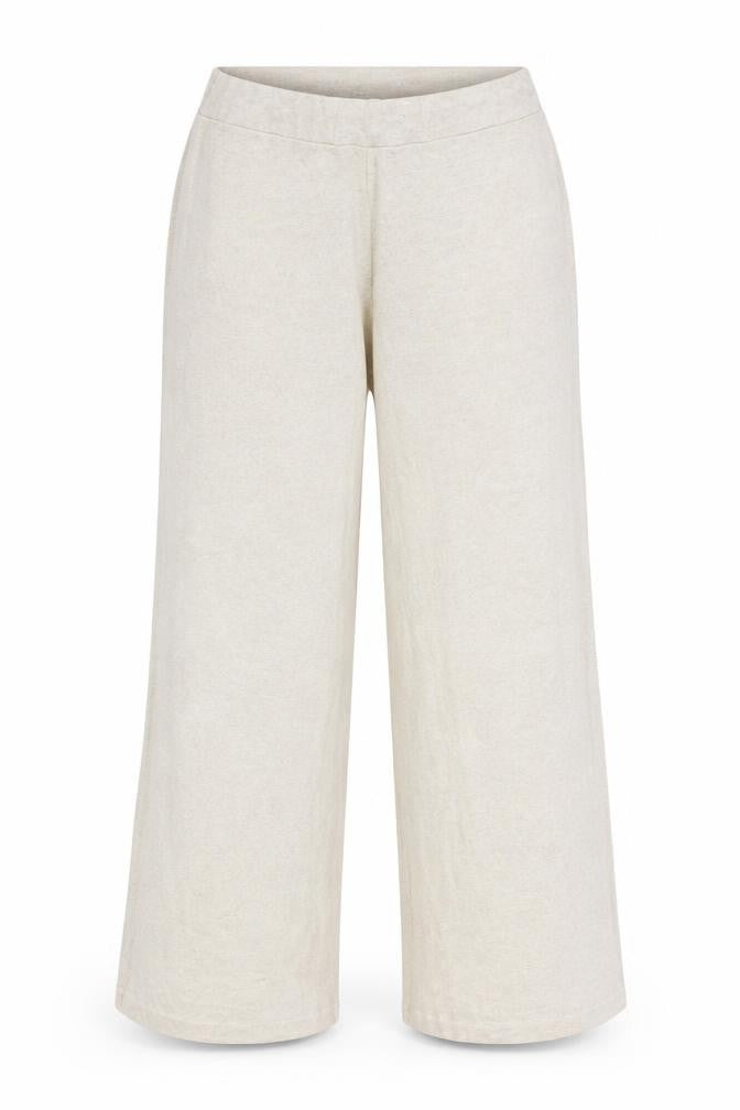 Front view of Lipsy Women's Beige Wide-Leg Trousers, size 14